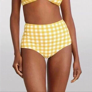 Anthropologie x Faithful the Brand Marina Gingham Yellow Swim Bikini Bottoms S